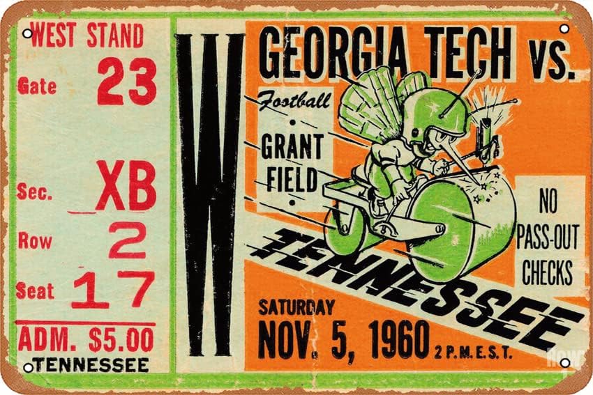 Office Tech Decor - 1960 GEORGIA TECH VS. TENNESSEE posteri