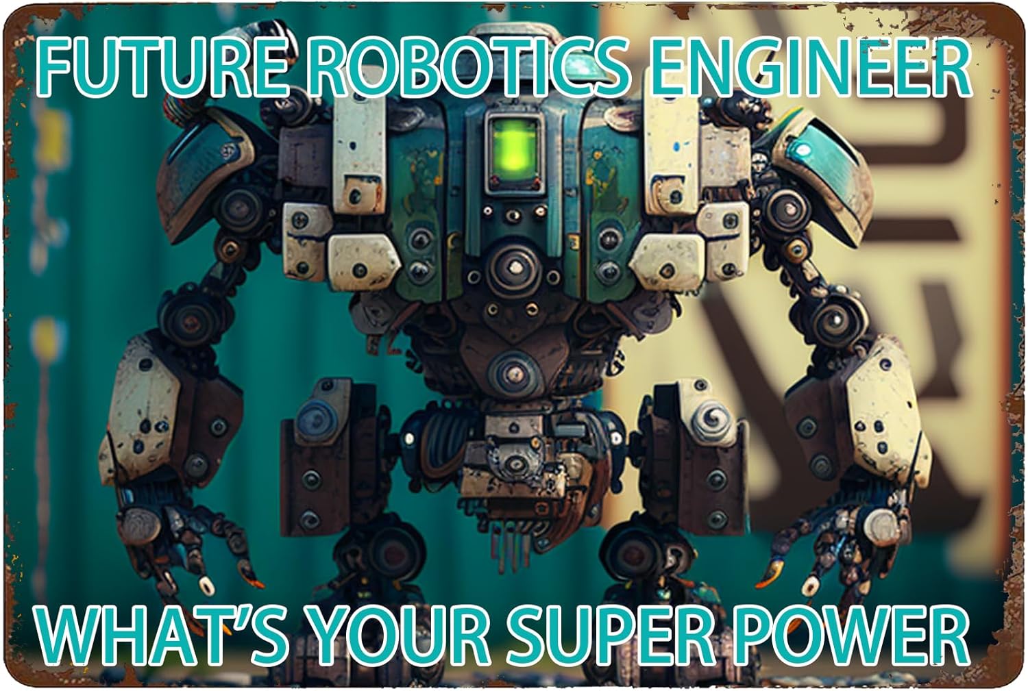 Office Tech Gifts - Robotik Mühendisi Metal Tabelası - Ev