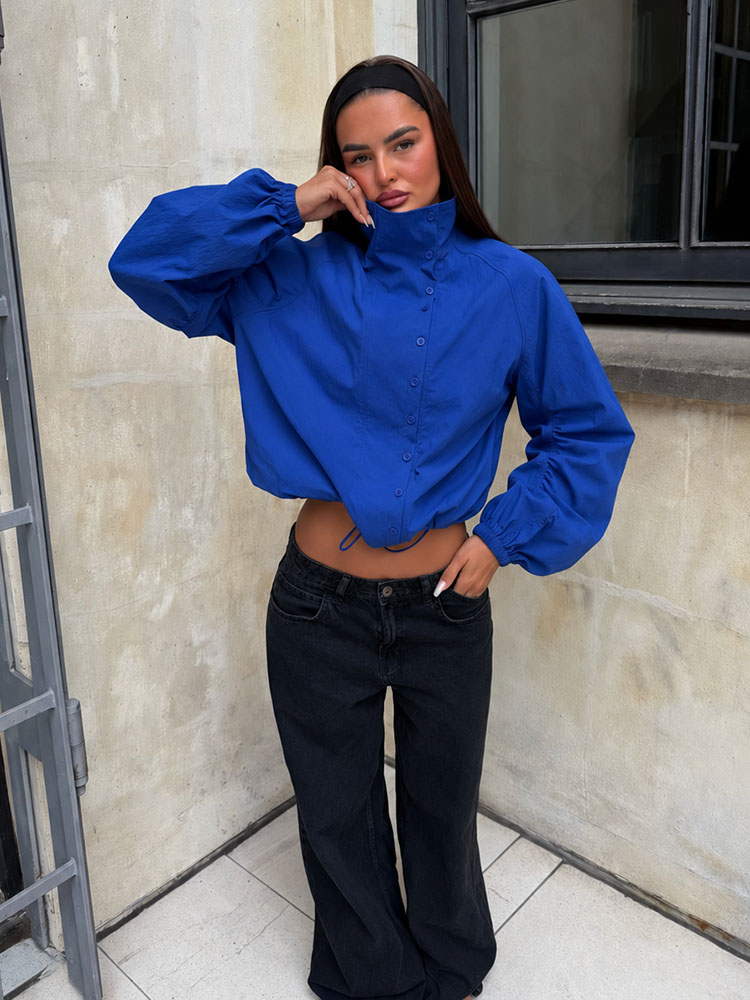 Office Tech Jacket - HH Fashion Mavi Hafif Kadınlar İçin