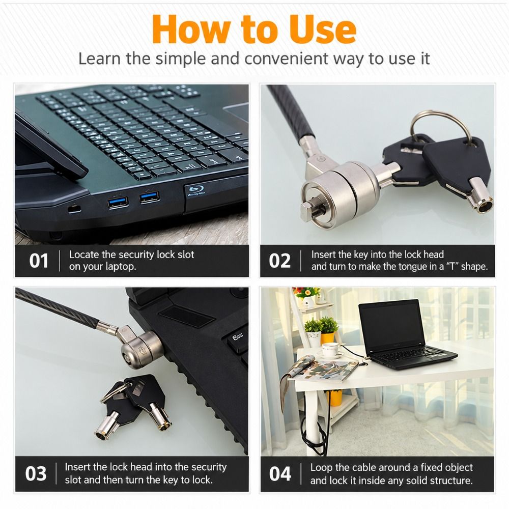 Ağır Hizmet Tipi Çelik Kilitli - Cable Lock Laptop incelemesi ve fiyatı
